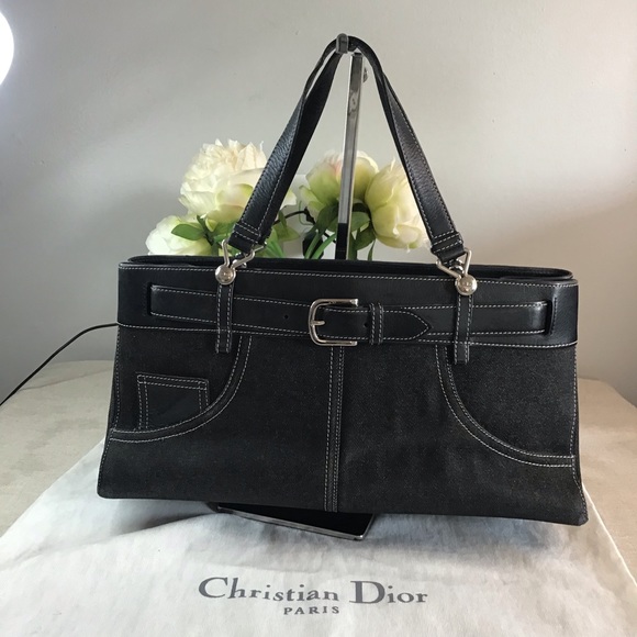🛍Christian Dior Vintage Trotter Tote Denim - Picture 1 of 15